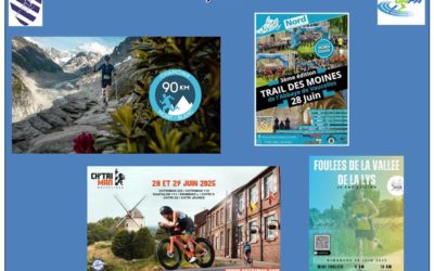 Un long programme avec 3 jours pour suivre les athlètes du hors stade de Fretin !! Pauline qui nous a emmené dans son défi du Mont Blanc , nos 3 moines à l’Abbaye de Vaucelles , nos tri athlètes Matisse et Arnaud à Gravelines et pour finir dans la vallée de la lys notre joli couple Odile et Didier.