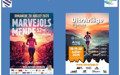 Direction le Sud ce dimanche 20 juillet avec un tour en Ariège et en Lozère avec les engagés du jour Ultrariège et Marjevol-Mende