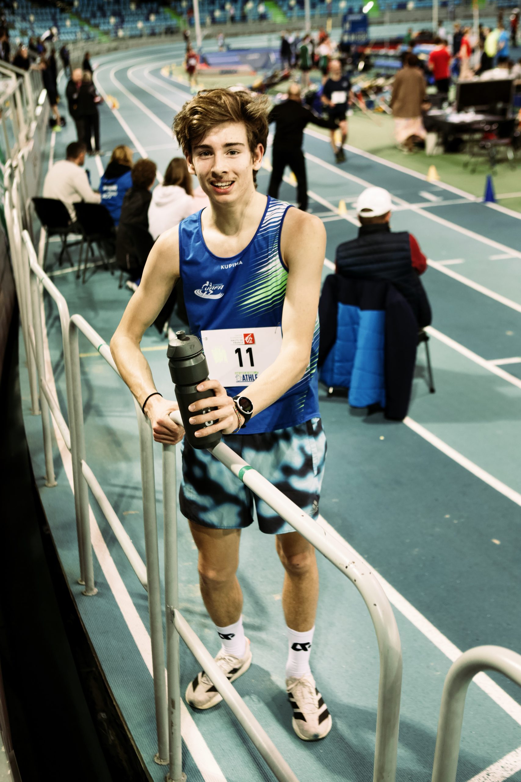 Gabin Vanhille, record de France marche athlétique 5000m U18 indoor.