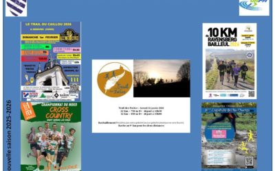 Samedi parc des Argales -Rieulay et le Mont St Aubert (Belgique) dimanche Bailleul – Sebourg – Herlies et St Amand les eaux voila le programme de ce week-end des 31 janvier et 1er février 2026