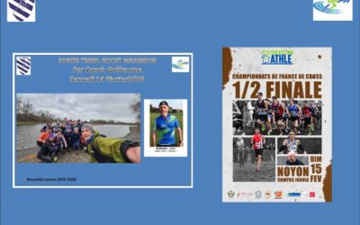 Entraînement trail à Roost Warendin samedi 14 février et 1/2 finale championnat de France de cross à Noyon dimanche 15 février