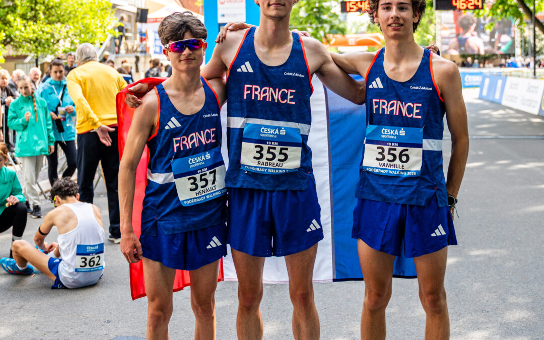 Podebrady 2026 - Mattéo Hénault, Clément Rabreau, Gabin Vanhille - médaillés d'argent par équipe